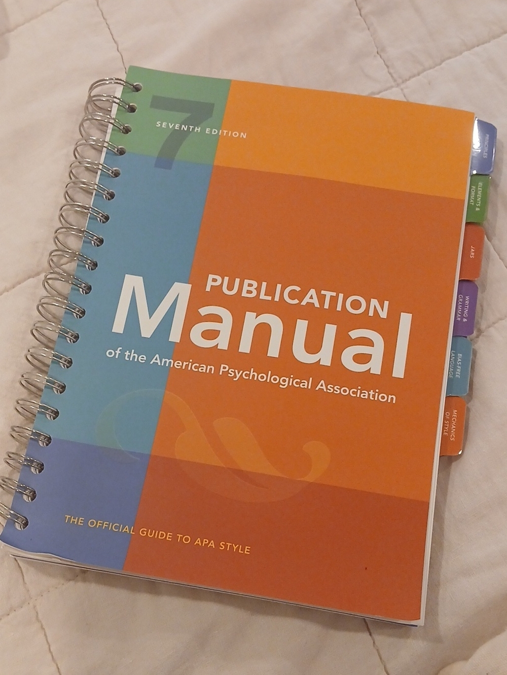 APA 7th Edition Publication Manual Spiral Reference Notebook - Orange & Blue